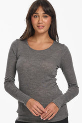 Merino Wool & Bamboo Pointelle Long Sleeve Thermal